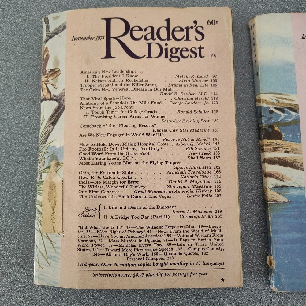 Vintage Reader's Digest November 1974 January 1975